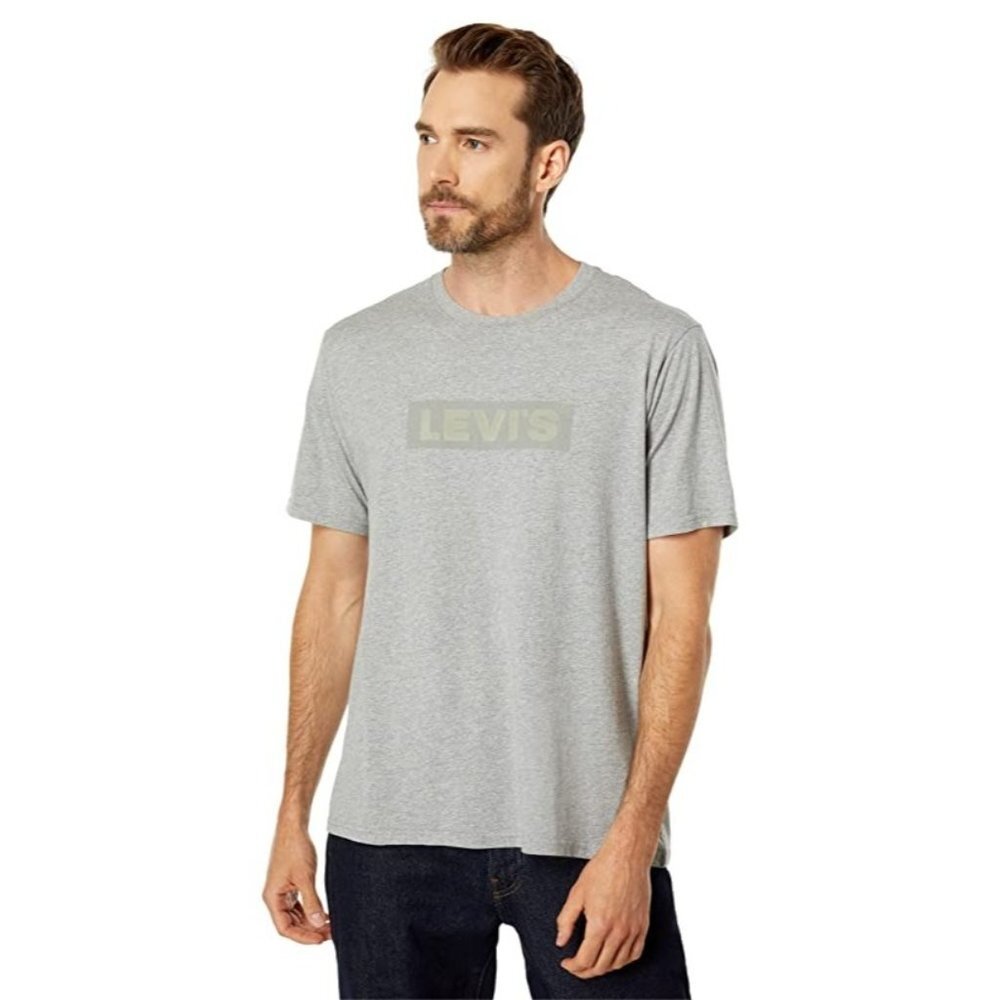 Levis Mens Relaxed Logo Graphic T-Shirt Grey Cotton Tee XXL 161430607